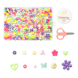 Kit Miçangas Colorida 300 Pç P fazer Pulseiras E Brinde Diy