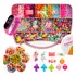 Kit Miçangas Infantil 3500 Pçs Para Montar Pulseiras Bolinhas Maleta 19x13 Cm 1 Relógio Digitalcorrosa Anita Bijuterias