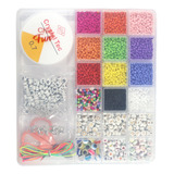 Kit Miçangas Infantil Coloridas Diy Pulseira Colar