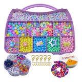 Kit Miçangas Infantil Coloridas P  Montar Pulseiras 3200 Pç