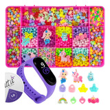 Kit Miçangas Infantil Coloridas P Montar Pulseiras 4000 Pçs