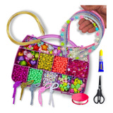 Kit Miçangas Infantil Para Montar Tiaras E + Brinde Pulseira