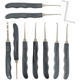 Kit Micha Profissional Com 9 Chaves Mestra Em Aço Inox Para Carros E Cadeados Marca Lorben