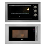 Kit Micro ondas E Forno Elétrico Embutir Fischer Inox 220v
