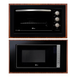 Kit Micro ondas E Forno Elétrico Embutir Preto Fischer 220v
