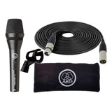 Kit Microfone Akg P3s Com Cachimbo Bolsa Cabo Xlr 5 Metros