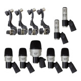 Kit Microfone Bateria Com 7 Microfone Clamp Case Yoga Mxds7