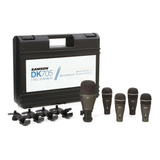 Kit Microfone Bateria Samson Dk705 05 Peças Clip Fixação