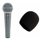 Kit Microfone Beta58a Condensador + Windscreen Preto