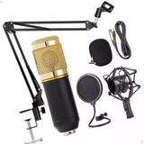Kit Microfone Bm800   Pop Filter   Aranha   Braço Articulado