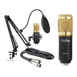 Kit Microfone Condensador Bm800 Waver Xlr xlr Para Interface