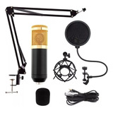 Kit Microfone Condensador Estúdio Profissional Tripé
