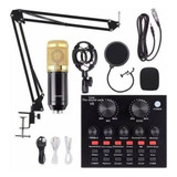 Kit Microfone Condensador Para Estúdio Bm800 Placa D