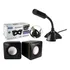 Kit Microfone D Mesa Usb Flexível   Caixa De Som Computador