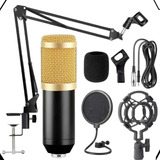 Kit Microfone Estúdio Condensador Bm800 Youtube Audio Video Cor Preto Com Dourado