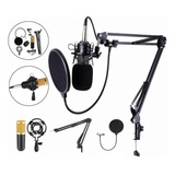 Kit Microfone Profissional Condensador Podcast Gravação