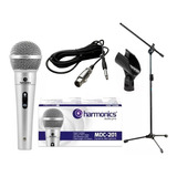 Kit Microfone Profissional Mdc201 pedestal Pmb