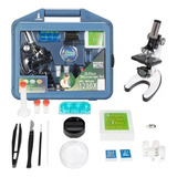 Kit Microscopio Biologico Maleta Portátil 28 Peça 600x 1200x