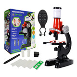 Kit Microscópio Infantil Brinquedo De Cientista