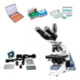 Kit Microscópio Trinocular Óptica Finita Acromático LED 1600x Com Câmera 34MP HDMI USB Lâminas Lamínulas Caixa Porta Lâminas