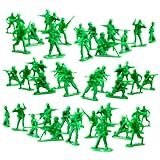 Kit Militar 48 Bonecos Soldados De Plástico Verde Toy Master Cenários De Brinquedo Infantil