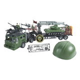 Kit Militar Army Caminhão Tanque Soldados Capacete