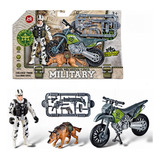 Kit Militar Base Operações Combate Brinquedo Infantil Moto