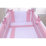 Kit Mini Berço Menina Rosa 7pç