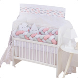 Kit Mini Berço Menino Nuvem 8 Peças 100 Algodão