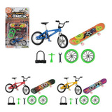 Kit Mini Bicicleta E Skate Dedo Com Acessórios Brinquedos