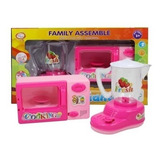 Kit Mini Brinquedo Cozinha Microondas E Liquidificador