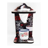Kit Mini Coador De Café Com Suporte Mdf E Caneca Esmaltada
