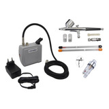 Kit Mini Compressor Aerógrafo C 3 Bicos E Mini Filtro