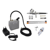 Kit Mini Compressor Aerógrafo C 3 Bicos E Mini Filtro