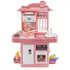 Kit Mini Cozinha De Brinquedo Fogão Geladeira Forno Solta Água E Som Cor Rosa Atentu