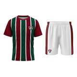 Kit Mini Craque Camiseta E Bermuda Braziline Fluminense