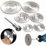 Kit Mini Disco De Corte Serra Circular Micro Retifica Furadeira Parafusadeira Profissional Universal Dremel 6 Peças 1 Haste Para Corte De Madeira Plástico E Alumínio