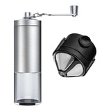 Kit Mini Filtro Coador Reutilizável Moedor De Café Manual