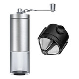 Kit Mini Filtro Coador Reutilizável Moedor De Café Manual