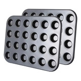 Kit Mini Forma Cupcakes 24 Antiaderente Bolo Redonda Cozinha