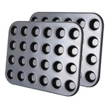 Kit Mini Forma Cupcakes 24 Antiaderente Bolo Redonda Cozinha