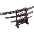 Kit Mini Katana Com 3 Espadas Enfeite C\suporte Samurai
