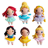 Kit Mini Princesas De Crochê Bonecas