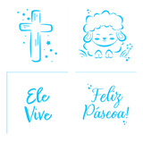 Kit Mini Stencils Bluestar Pascoa Cristã
