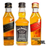 Kit Mini Whisky Black Label Jack Daniels Red Label 50ml