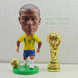 Kit Minicraque Rivaldo Brasil Mini Troféu Copa Mundo Metal