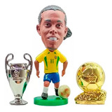 Kit Minicraque Ronaldinho Gaúcho Troféu Champions+ Bola Ouro