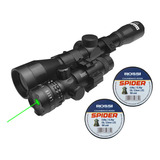 Kit Miras Carabina De Pressão Luneta 4x32 11mm Laser Verde