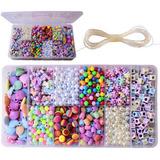 Kit Missangas Infantil Coloridas P Montar Pulseiras 1 542pç Comprimento 8 Mm Cor Colorido Diâmetro 8 Mm