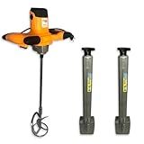 Kit Misturador Elétrico 1200W 220V E Suporte De Reguá Para Pedreiro